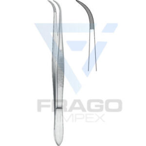 Thumb dressing forceps, fine point, curved