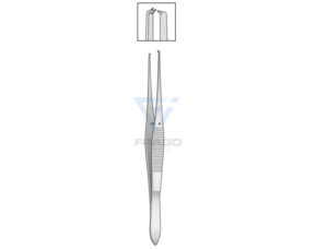 Elschnig fixation forcep 1x2 angular teeth 10.5cm 0.9mm tip