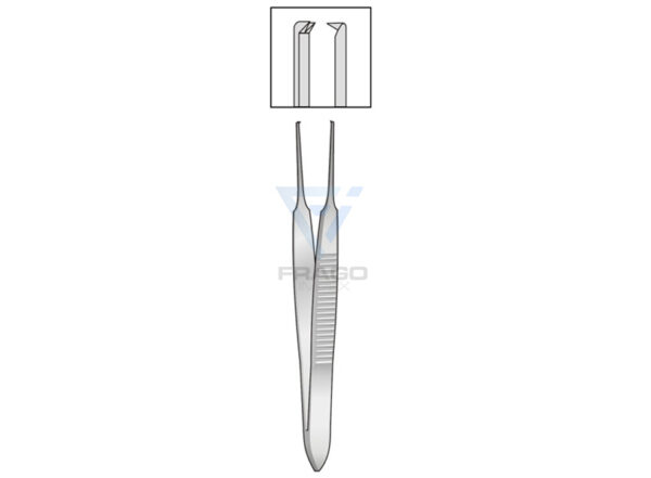 Graefe Micro forcep tooth 8cm straight