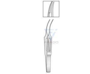 Corneal eye forcep serrated 8.5cm curved