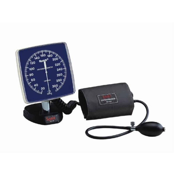 Spirit CK-143 Table Top Aneroid Sphygmomanometer – Black with Deluxe Nylon Cuff