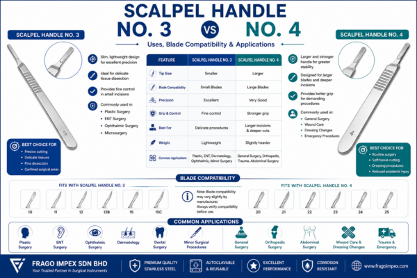 Scalpel Handle No. 3 vs No. 4