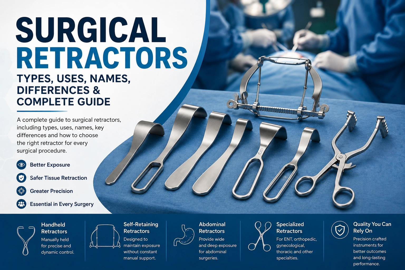 Surgical retractors types and uses