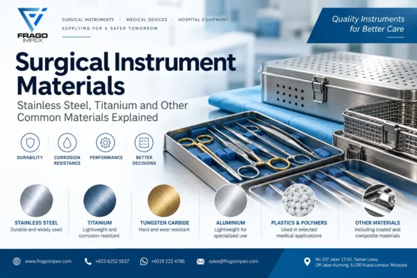 Surgical instrument materials including stainless steel and titanium